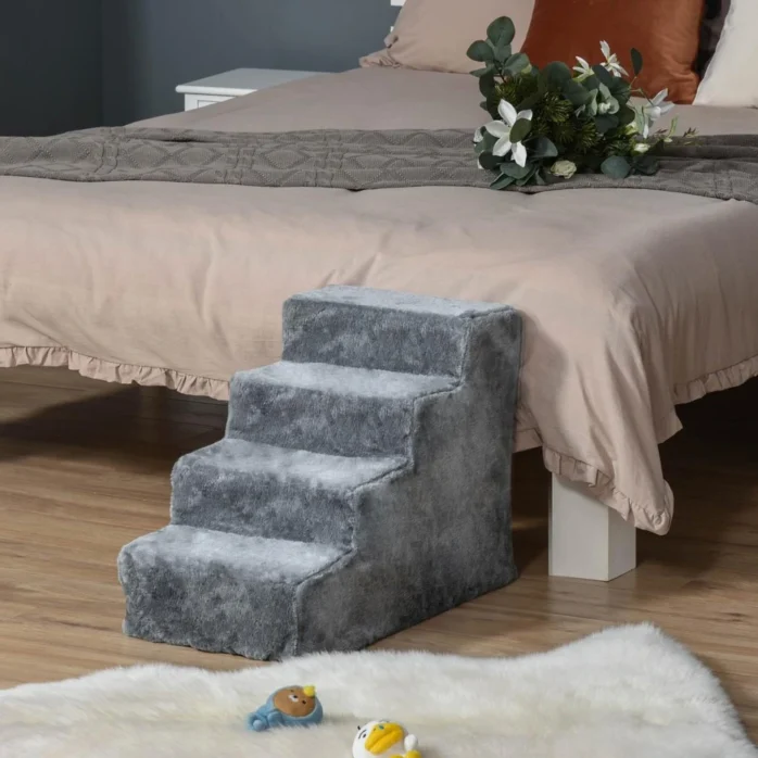 PawHut Dog Steps for Sofa, 4 Steps Dog Stairs