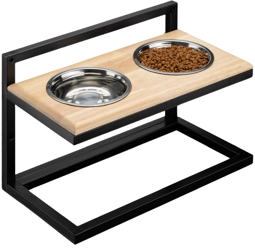 Navaris Dog Bowl Feeding Stand - Height Adjustable Raised Food Bowls Station for Dogs and Puppies