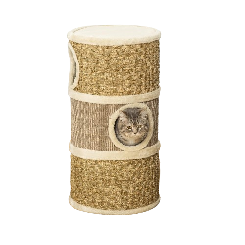 PawHut 28 Inch Cat Condo, 3 Story Cat Hideaway with Sisal Scratching Pad